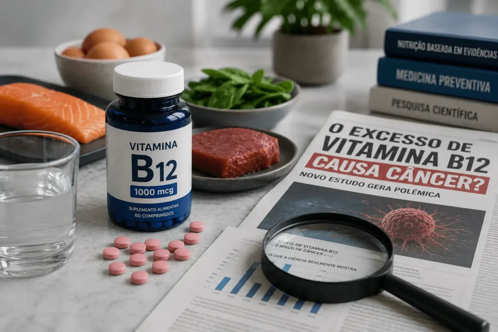 O excesso de vitamina B12 causa câncer? Só se você acreditar nas manchetes.
