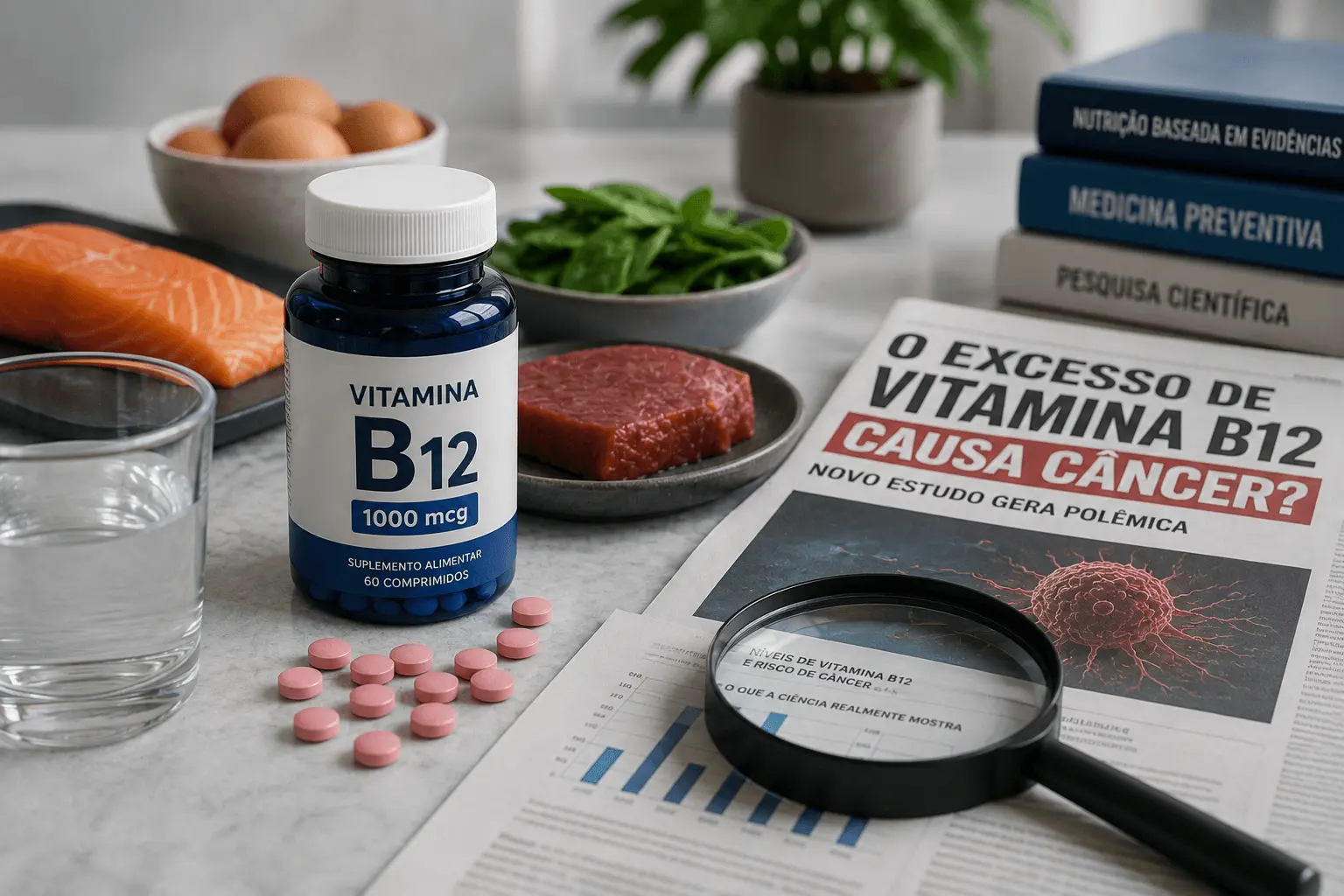 O excesso de vitamina B12 causa câncer? Só se você acreditar nas manchetes.